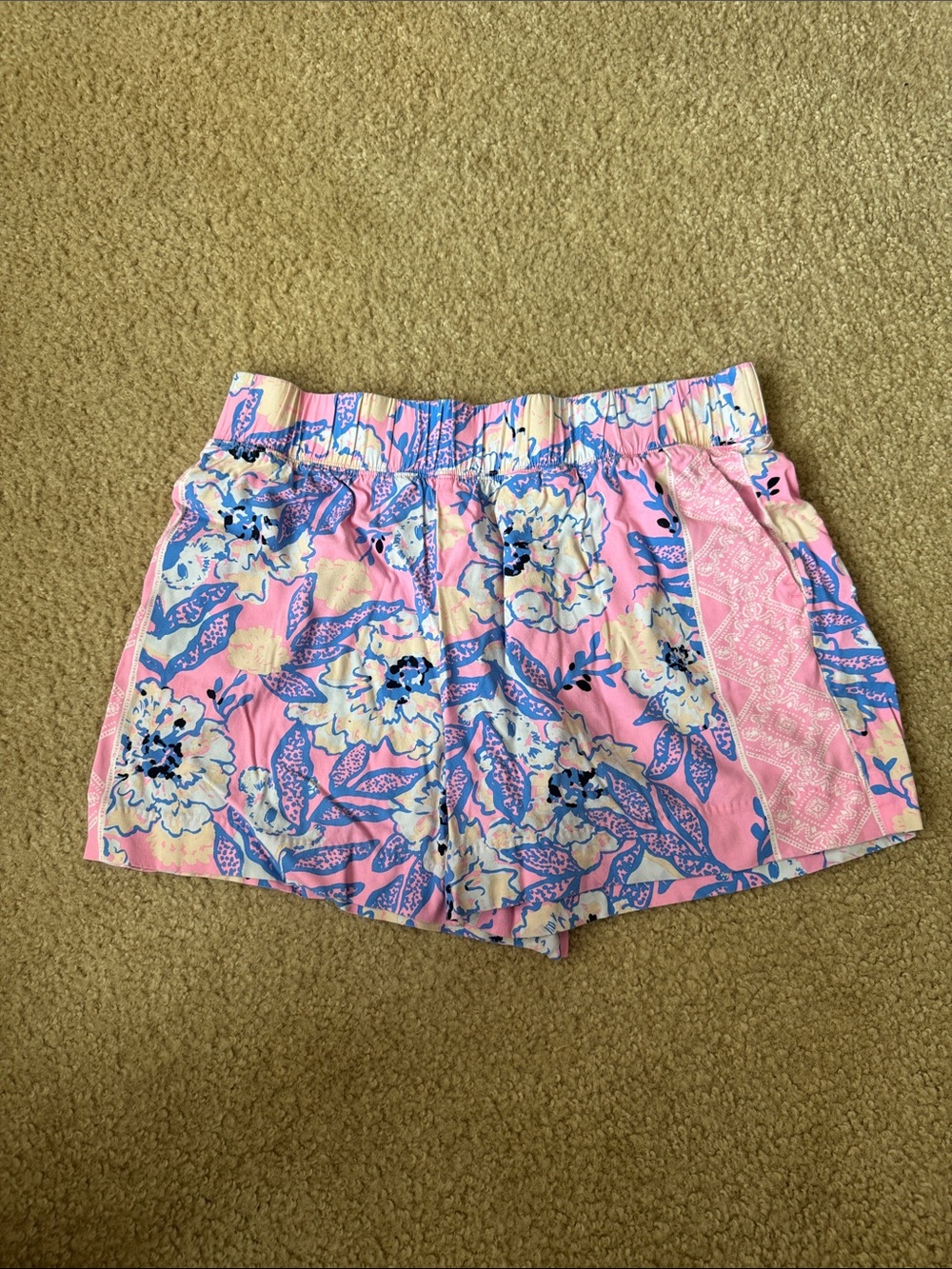 Lilly Pulitzer Pink Floral Pull-On  Shorts